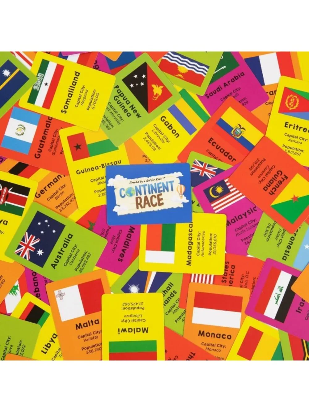Geography Board Game for Kids & Family - Learn Flags & Countries Worldwide